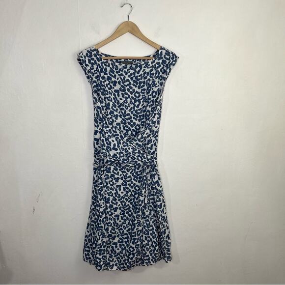 Piazza Del Tempio Italian 100% Linen Cap Sleeve Flowy Midi Dress w/ Waist Tie - Picture 16 of 16